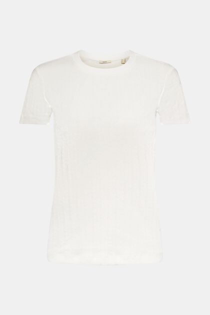 Camiseta de punto pointelle, OFF WHITE, overview