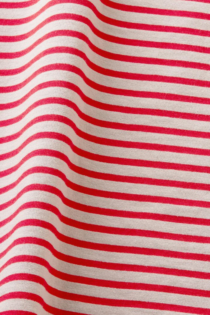 Camiseta a rayas en tejido jersey de algodón, DARK RED, detail image number 5