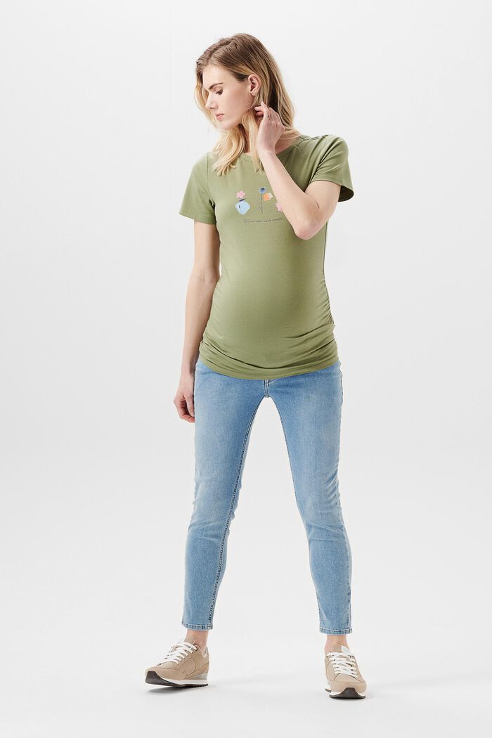 Camiseta con estampado, algodón ecológico, REAL OLIVE, detail image number 0