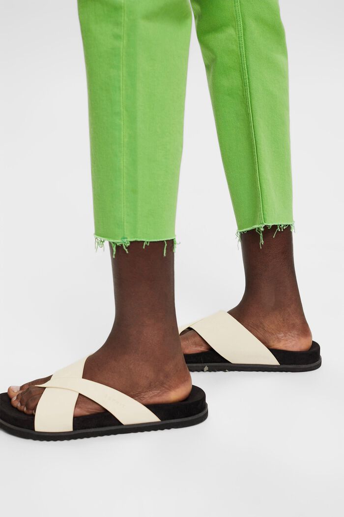 Pantalones tobilleros con bajos deshilachados, GREEN, detail image number 4