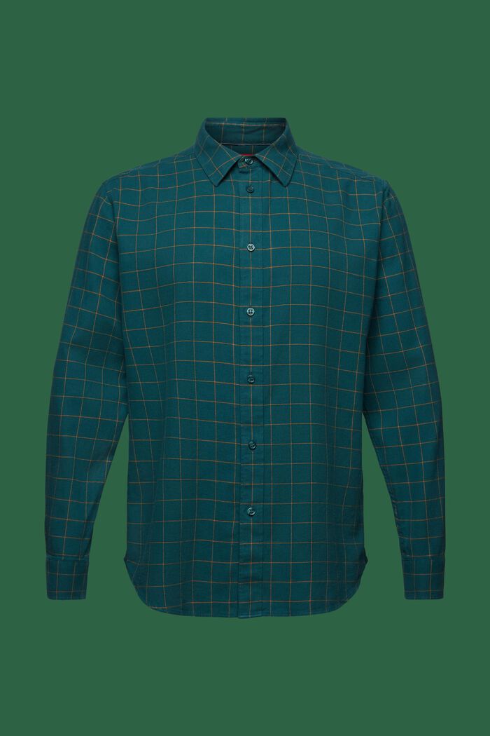 Camisa de cuadros de franela de corte normal, EMERALD GREEN, detail image number 6