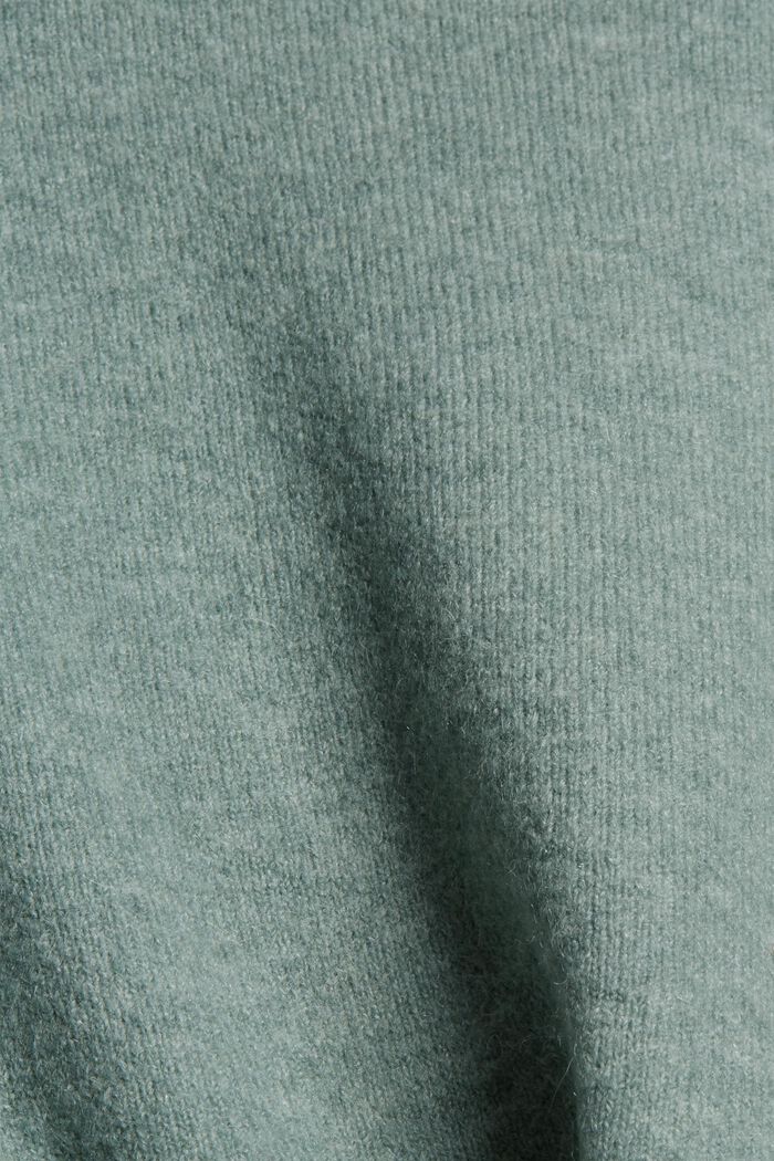 Con lana: cárdigan con escote en pico, DUSTY GREEN, detail image number 4