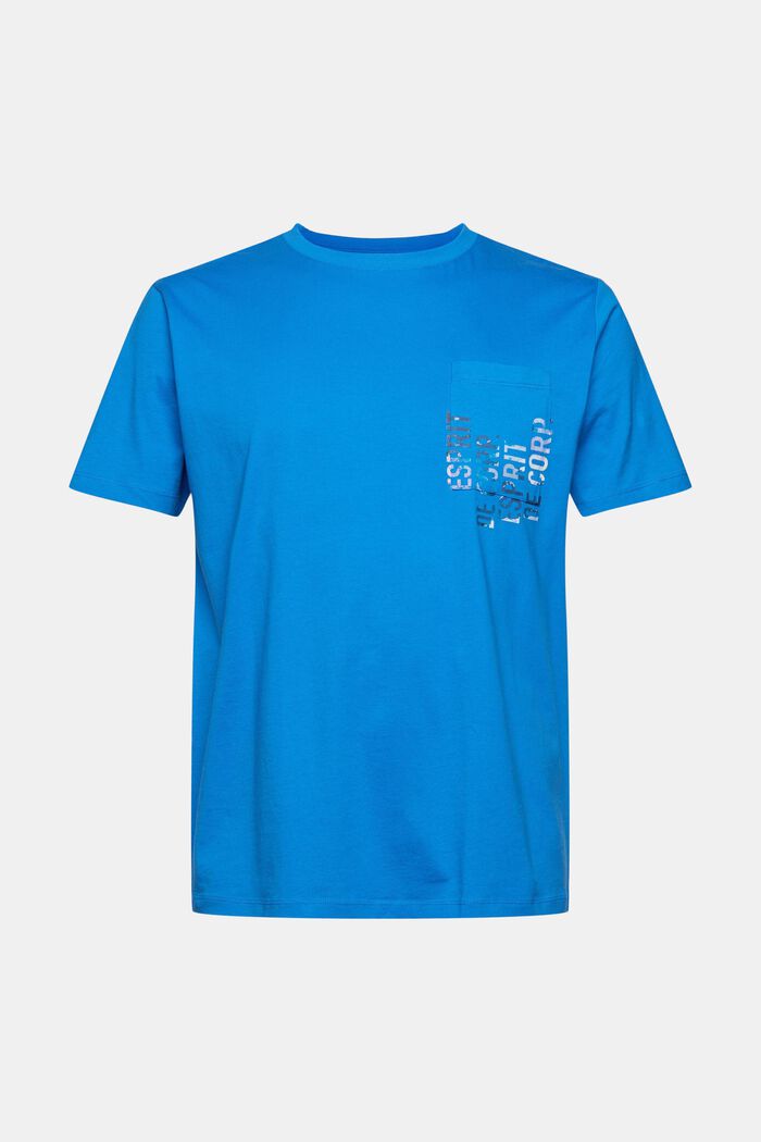 Camiseta de jersey con estampado, BRIGHT BLUE, overview