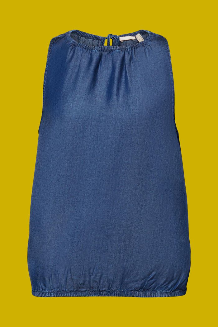 Blusa sin mangas con acabado vaquero, TENCEL™, BLUE LIGHT WASHED, detail image number 7