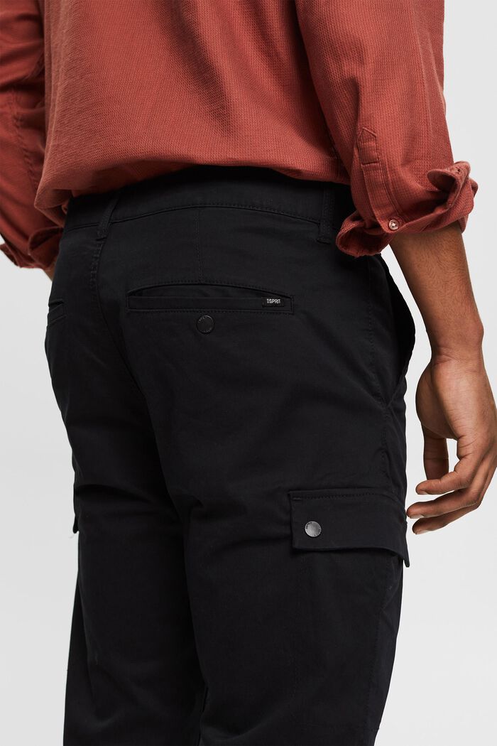 Pantalones cargo en algodón ecológico, BLACK, detail image number 2