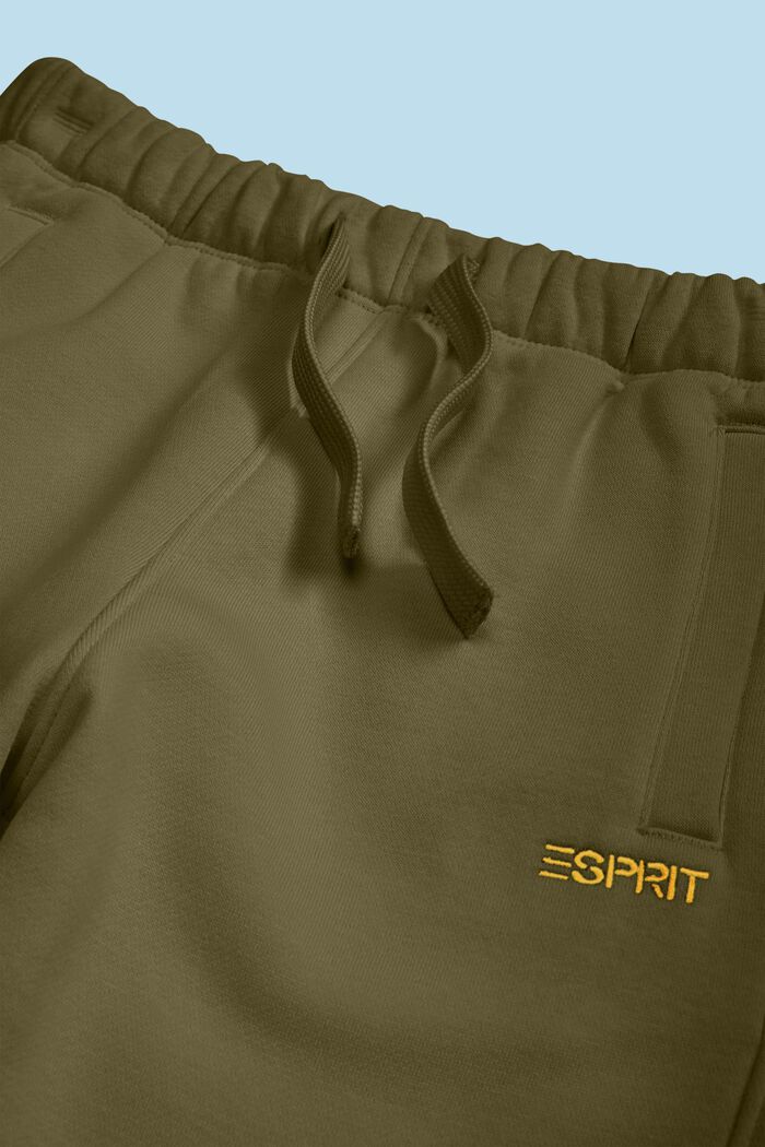 Pantalones deportivos en mezcla de algodón con logotipo, OLIVE, detail image number 1