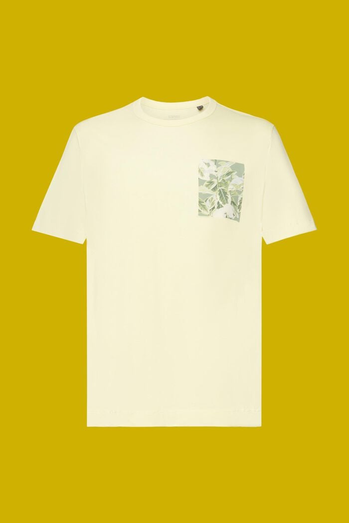 Camiseta de tejido jersey con estampado, 100% algodón, LIGHT YELLOW, detail image number 6