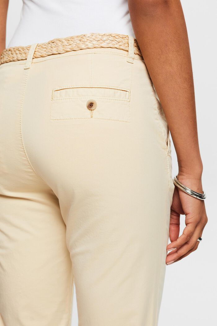 Pantalones chinos con cinturón, SAND, detail image number 3