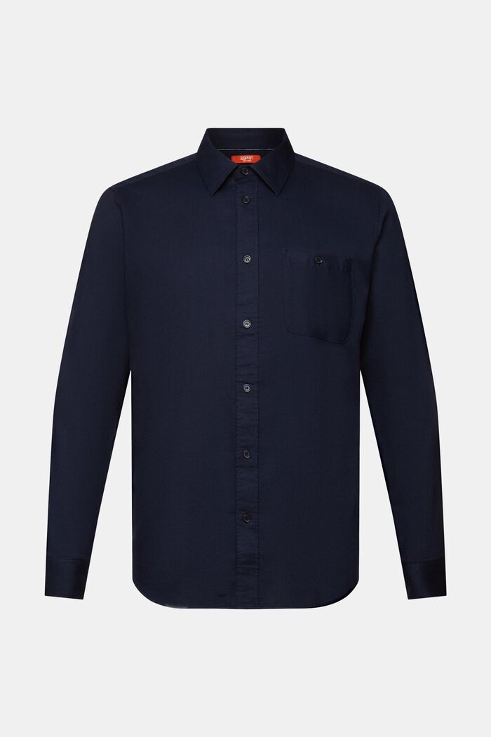 Camisa de corte ceñido con textura, 100% algodón, NAVY, detail image number 5