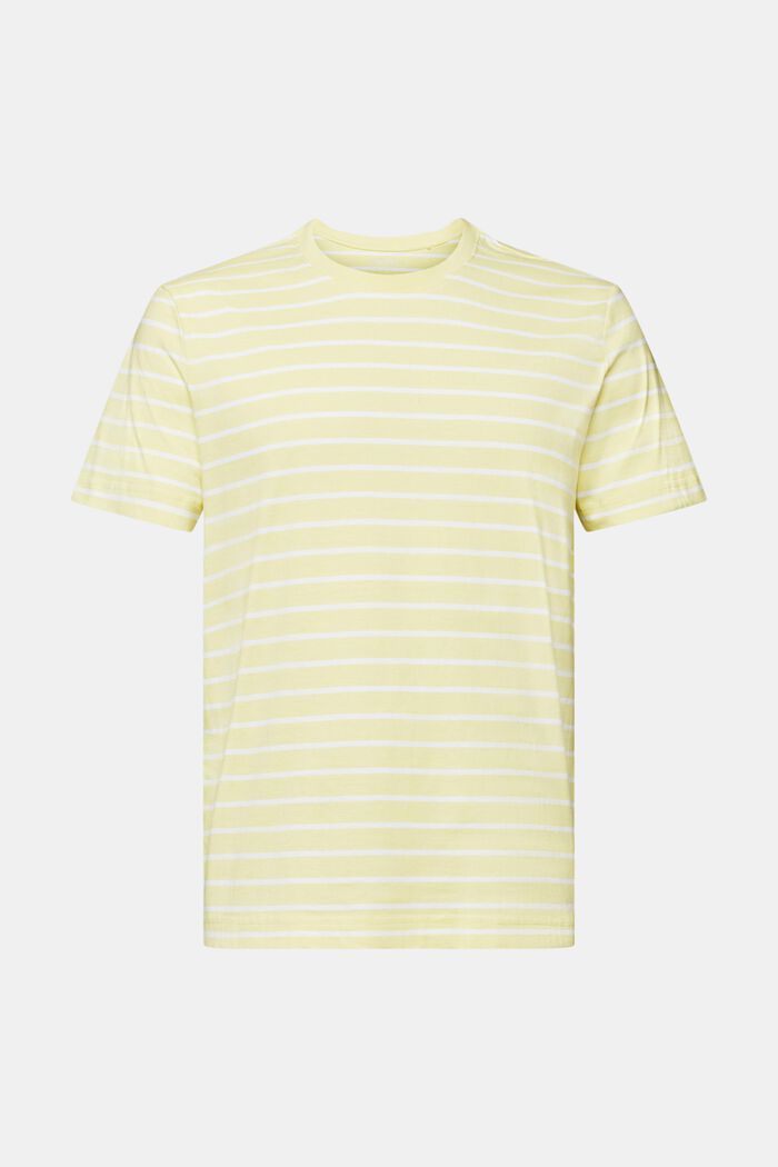 Camiseta a rayas en tejido jersey de algodón, LIME YELLOW, detail image number 6