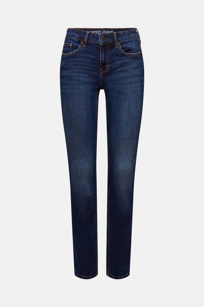 Jeans mid-rise slim fit, BLUE DARK WASHED, detail image number 7