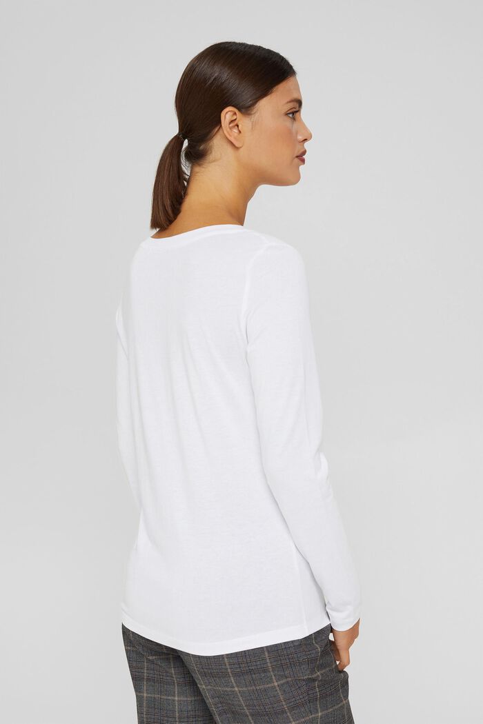 Pack de dos camisetas de manga larga en mezcla de algodón ecológico, WHITE, detail image number 1