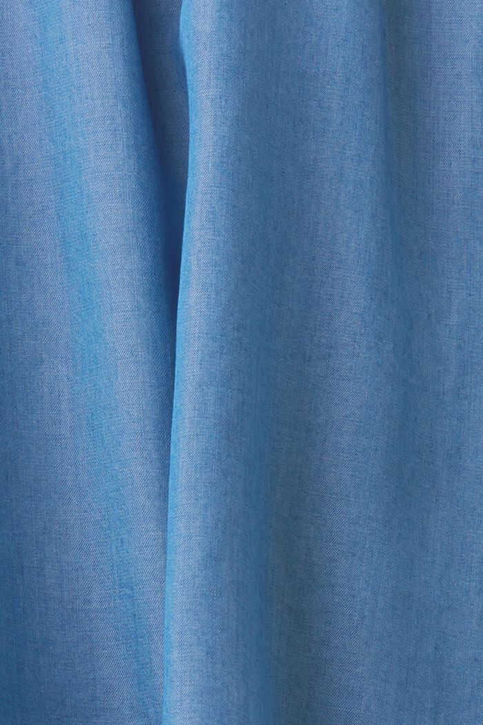 Blusa sin mangas en imitación de tejido vaquero con cuello fruncido, BLUE MEDIUM WASHED, detail image number 6