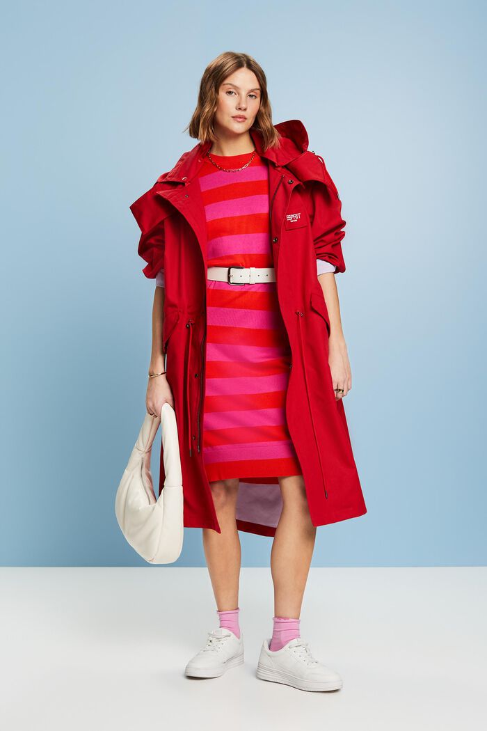 Vestido oversize de punto con diseño de rayas, RED, detail image number 1