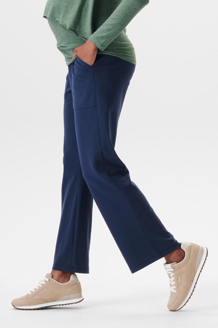 Pantalones de jersey con cintura elástica ancha, DARK BLUE, detail image number 2
