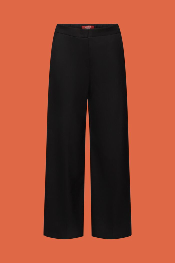 Pantalón de franela con aberturas en los bajos, BLACK, detail image number 7
