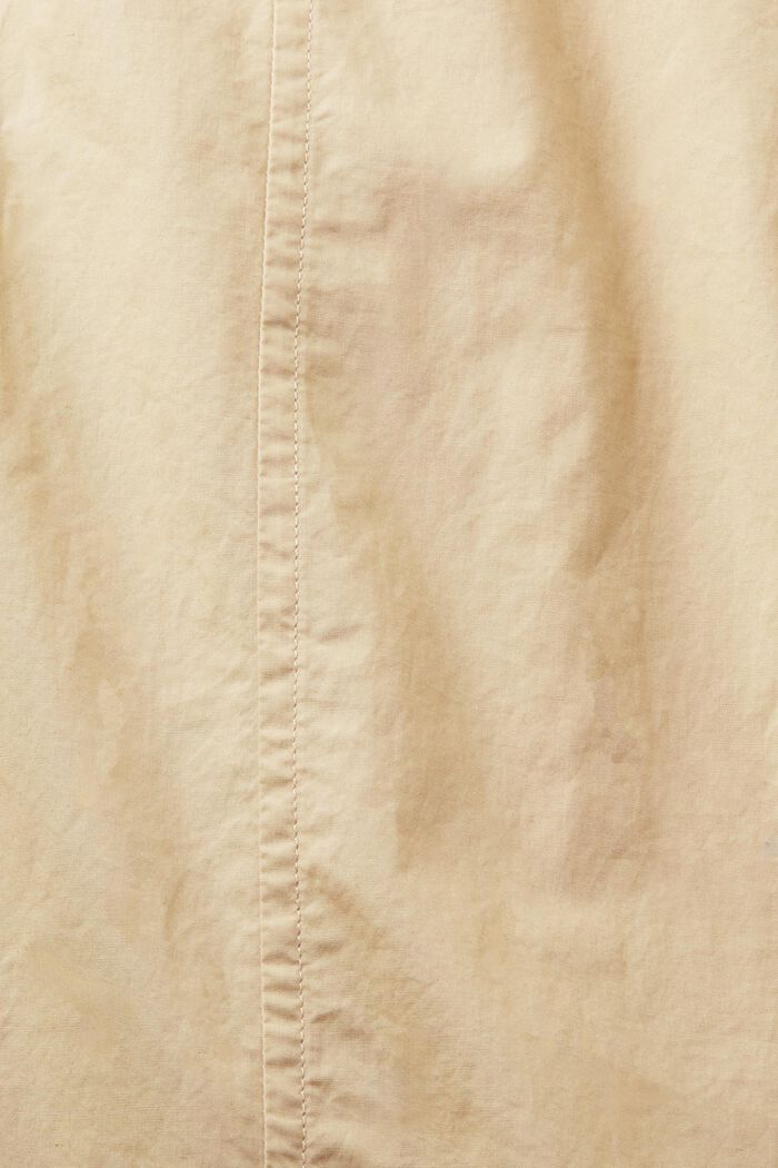 Vestido camisero de popelina de algodón con cinturón, SAND, detail image number 6