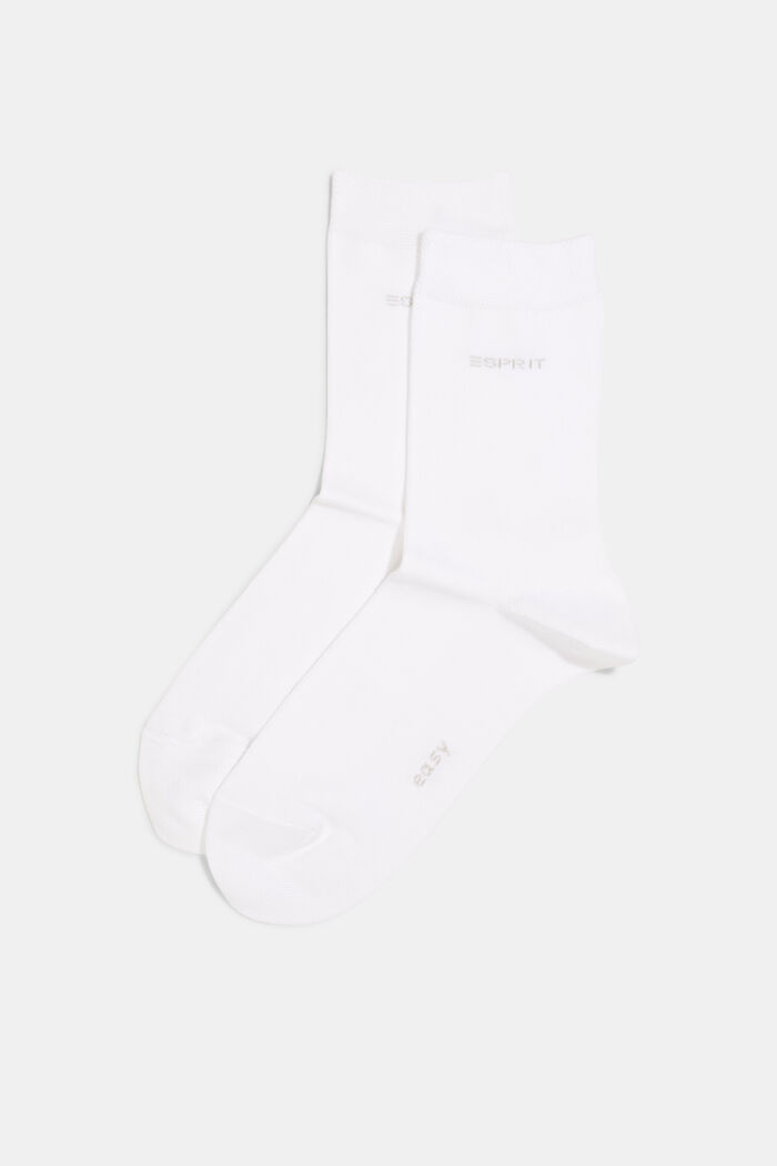 Pack de dos pares de calcetines realizados en mezcla de algodón ecológico, WHITE, detail image number 0