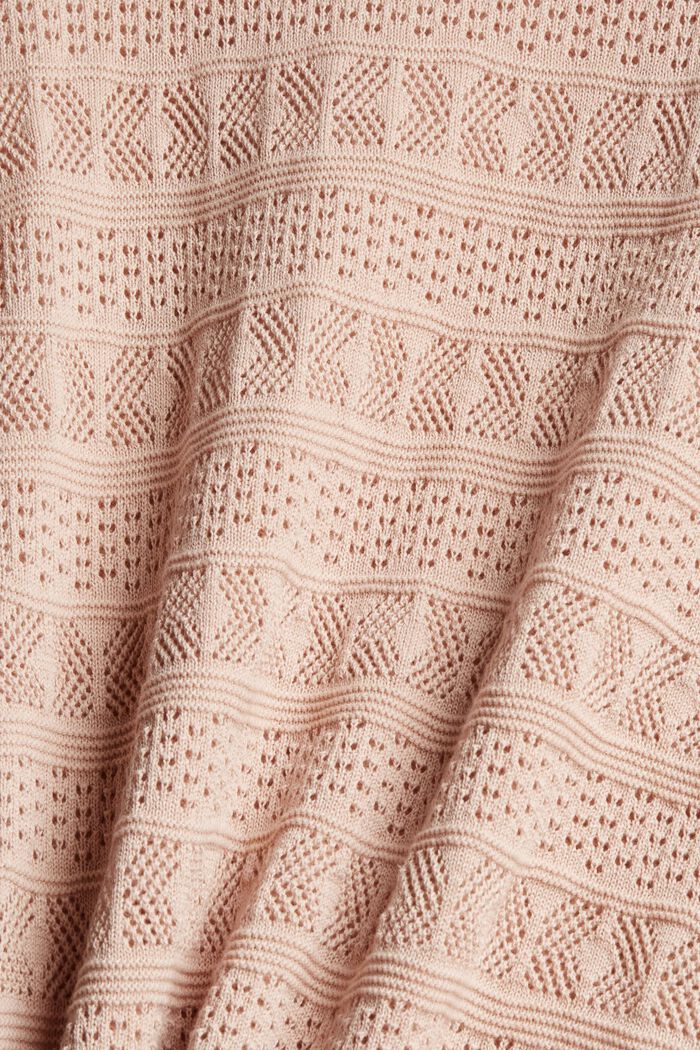 Jersey con diseño calado, 100% algodón, DUSTY NUDE, detail image number 4