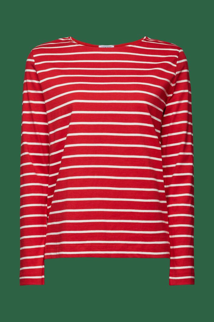 Camiseta de manga larga a rayas, DARK RED, detail image number 6