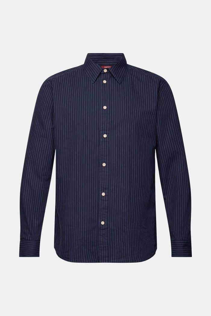 Camisa de sarga con raya diplomática, 100% algodón, NAVY, detail image number 5