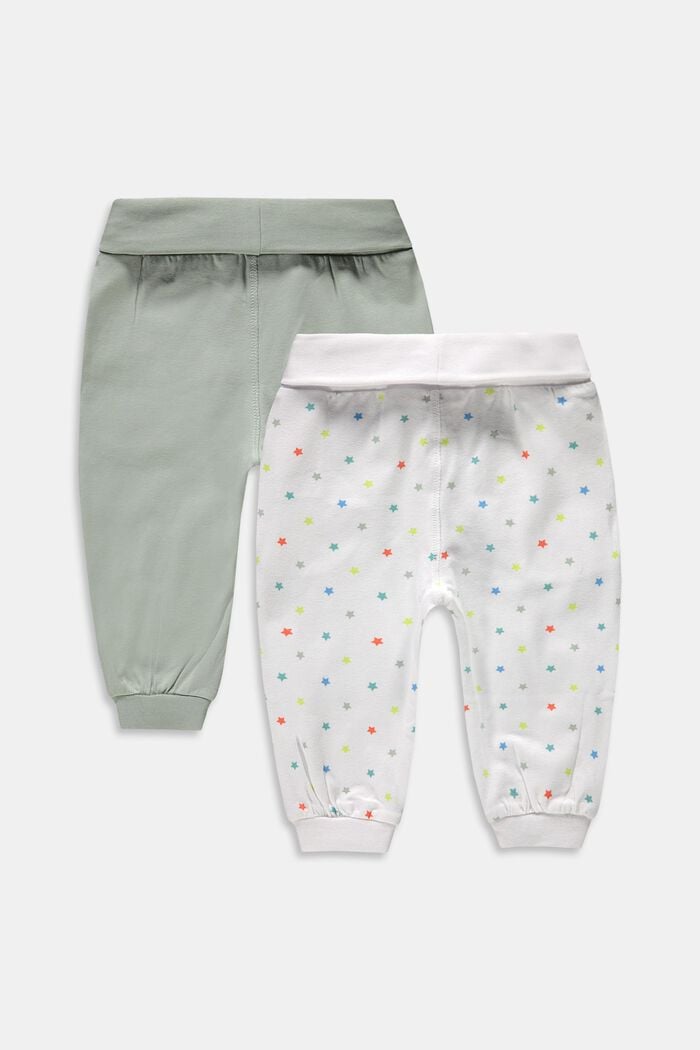 Pack de dos pantalones de jogging, algodón ecológico, LIGHT AQUA GREEN, detail image number 1