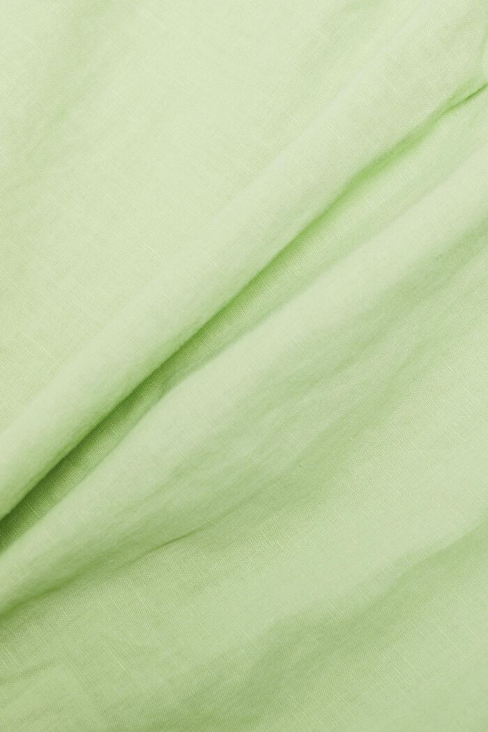 Blusa fruncida sin mangas en lino y algodón, LIGHT GREEN, detail image number 5