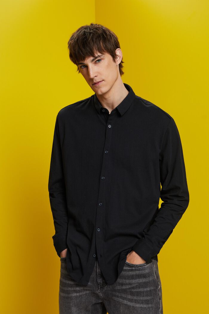 Camiseta de manga larga de tejido jersey, 100% algodón, BLACK, detail image number 0