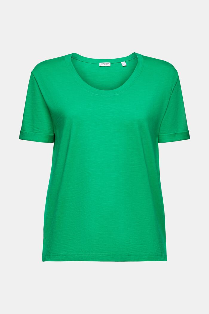 Camiseta flameada con cuello redondo, GREEN, detail image number 5