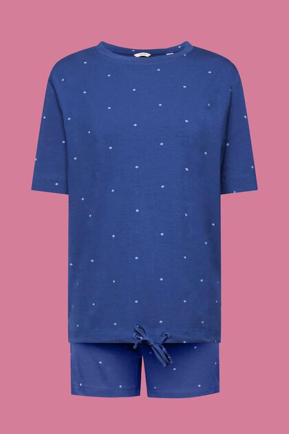 Pijama corto de algodón con estampado allover