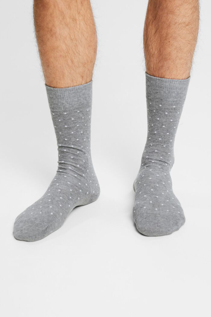 Pack de 2 pares de calcetines con estampado de puntos, de algodón ecológico, BLACK/GREY, detail image number 2
