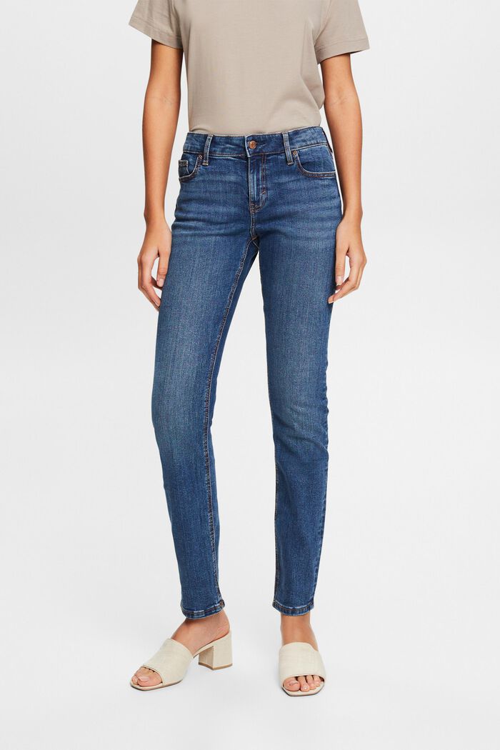 Jeans mid-rise slim fit, BLUE MEDIUM WASHED, detail image number 0