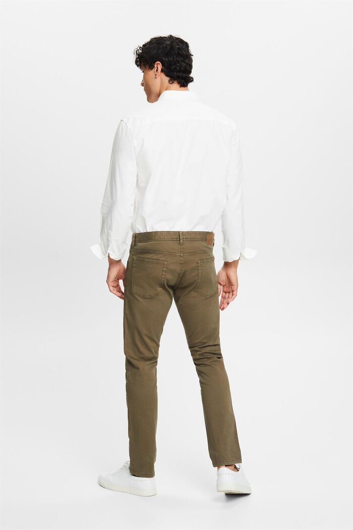 Pantalones slim fit, algodón ecológico, DARK KHAKI, detail image number 2