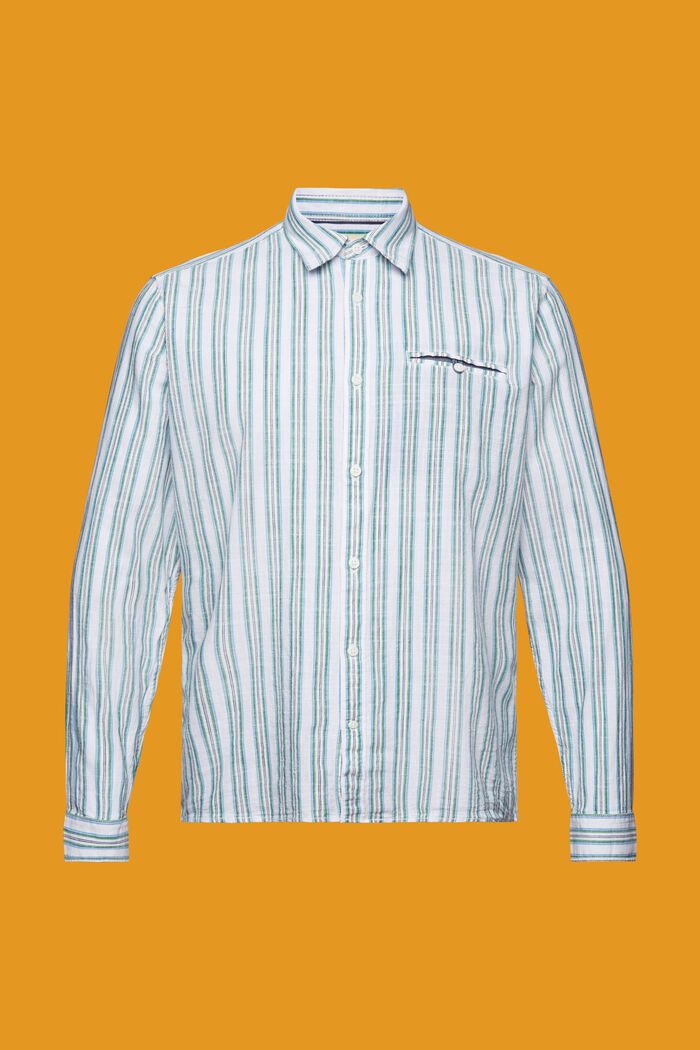 Camiseta de algodón a rayas, WHITE, detail image number 6
