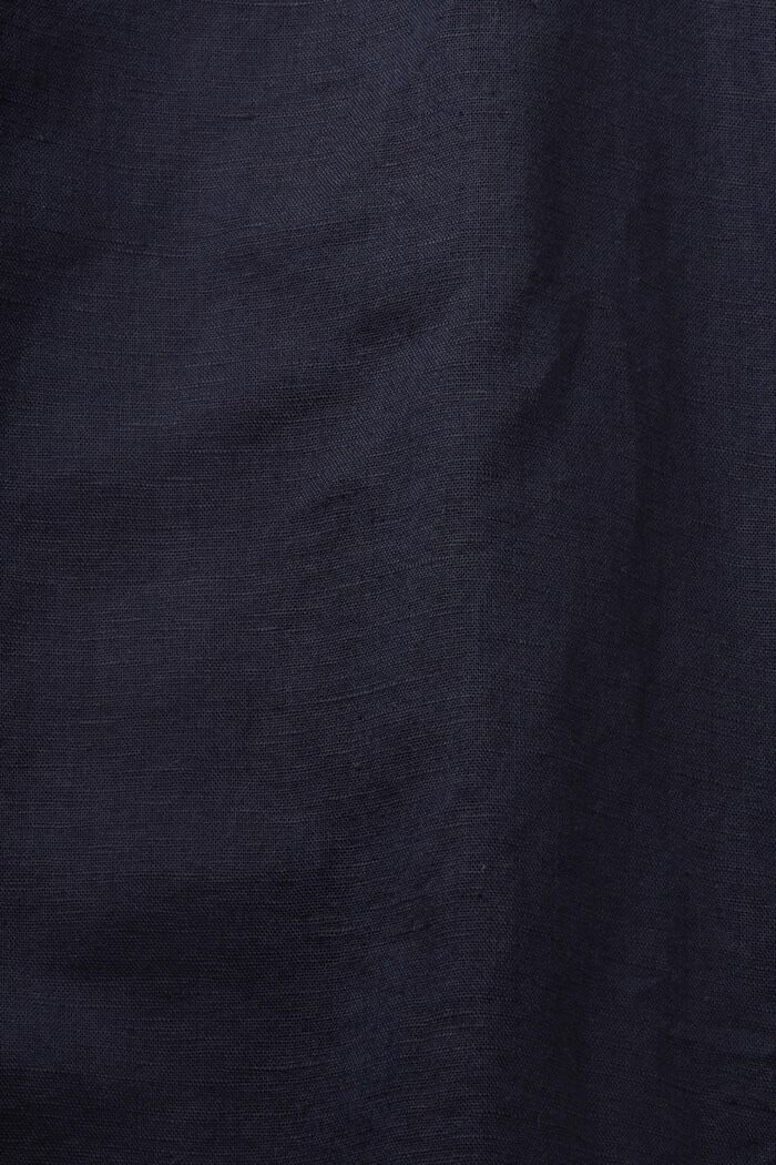 Camisa de manga corta confeccionada en una mezcla de lino y algodón, NAVY, detail image number 5