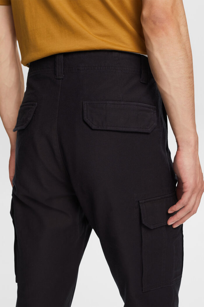 Pantalones cargo de algodón, BLACK, detail image number 4