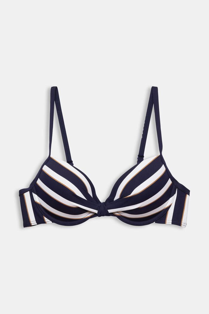 Top de bikini acolchado y con aros, a rayas, NAVY, detail image number 4