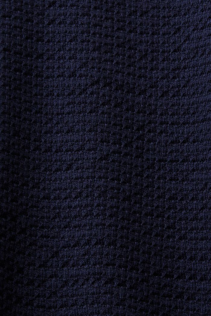 Jersey de cuello redondo con textura, NAVY BLUE, detail image number 5