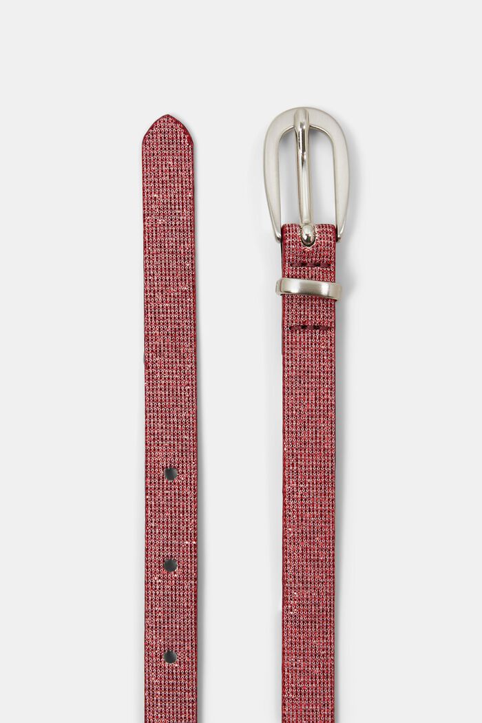 Cinturón estrecho con purpurina, RED, detail image number 1