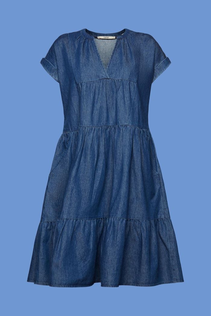 Vestido vaquero ligero, 100% algodón, BLUE MEDIUM WASHED, detail image number 6