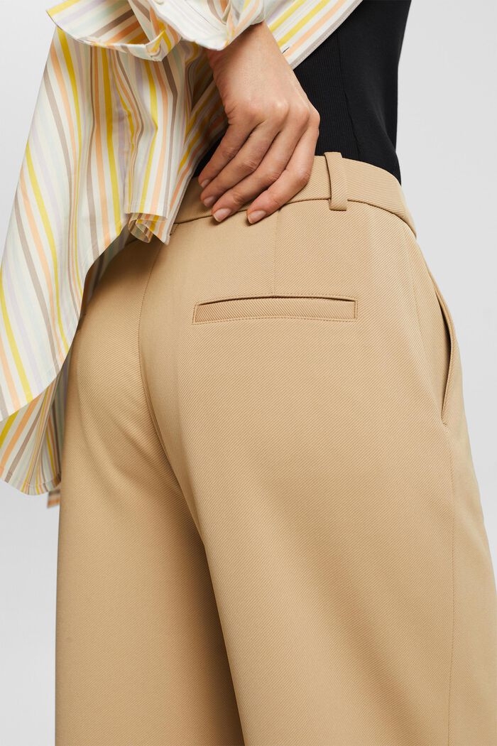 Pantalón de sarga ancho, BEIGE, detail image number 3