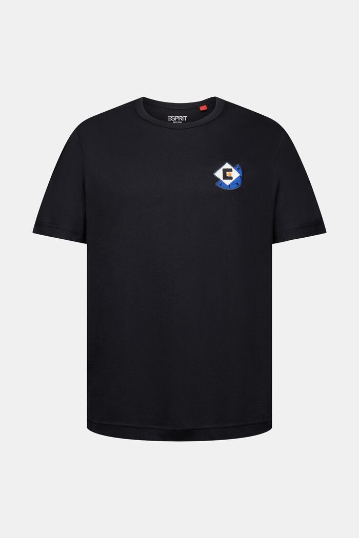 Camiseta con logotipo geométrico, BLACK, detail image number 6