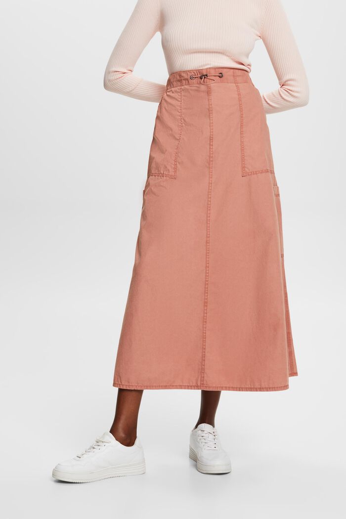 Falda sin cierre estilo cargo, 100 % algodón, TERRACOTTA, detail image number 0