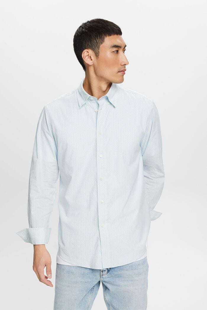 Camisa holgada de algodón con estampado, WHITE, detail image number 1