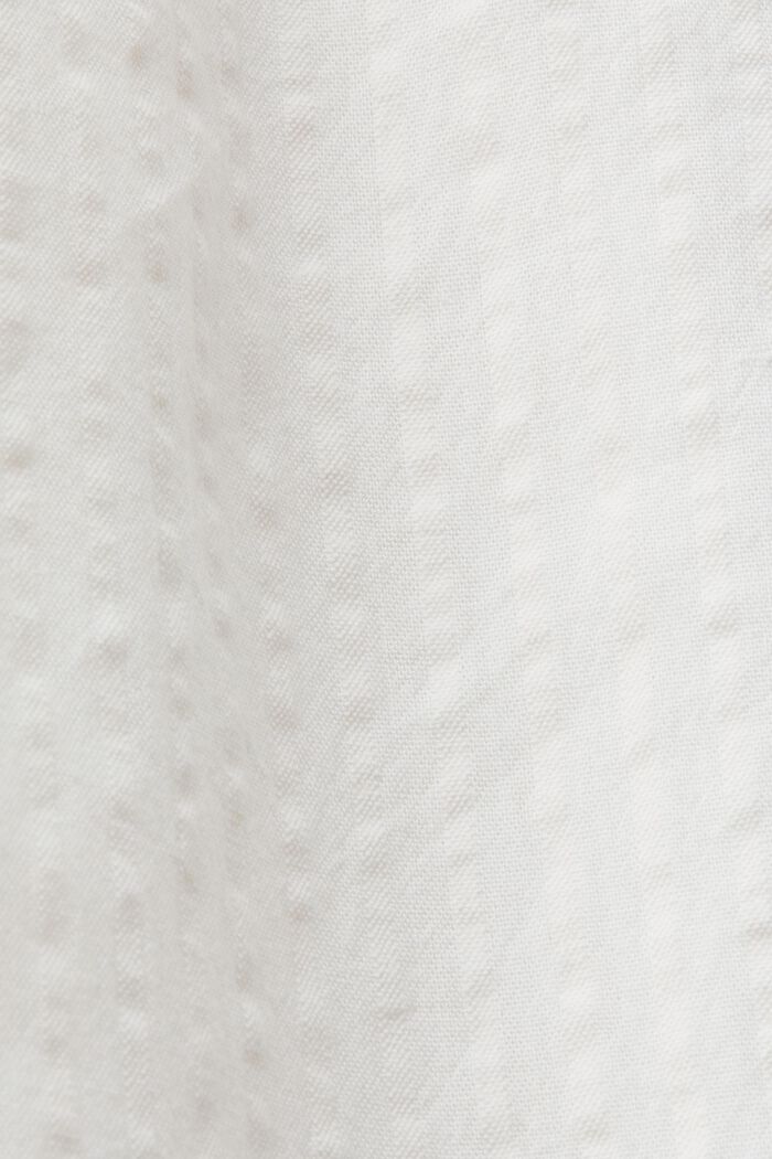 Vestido camisero midi con cinturón, mezcla de algodón, WHITE, detail image number 4