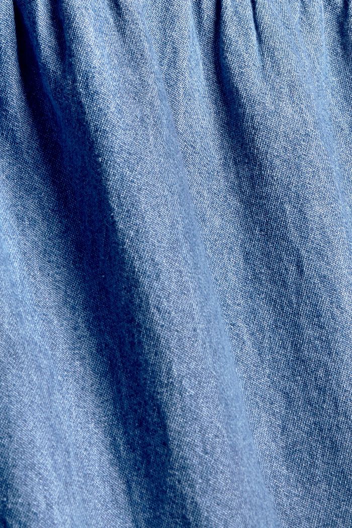 Vestido camisero vaquero de algodón, BLUE MEDIUM WASHED, detail image number 4