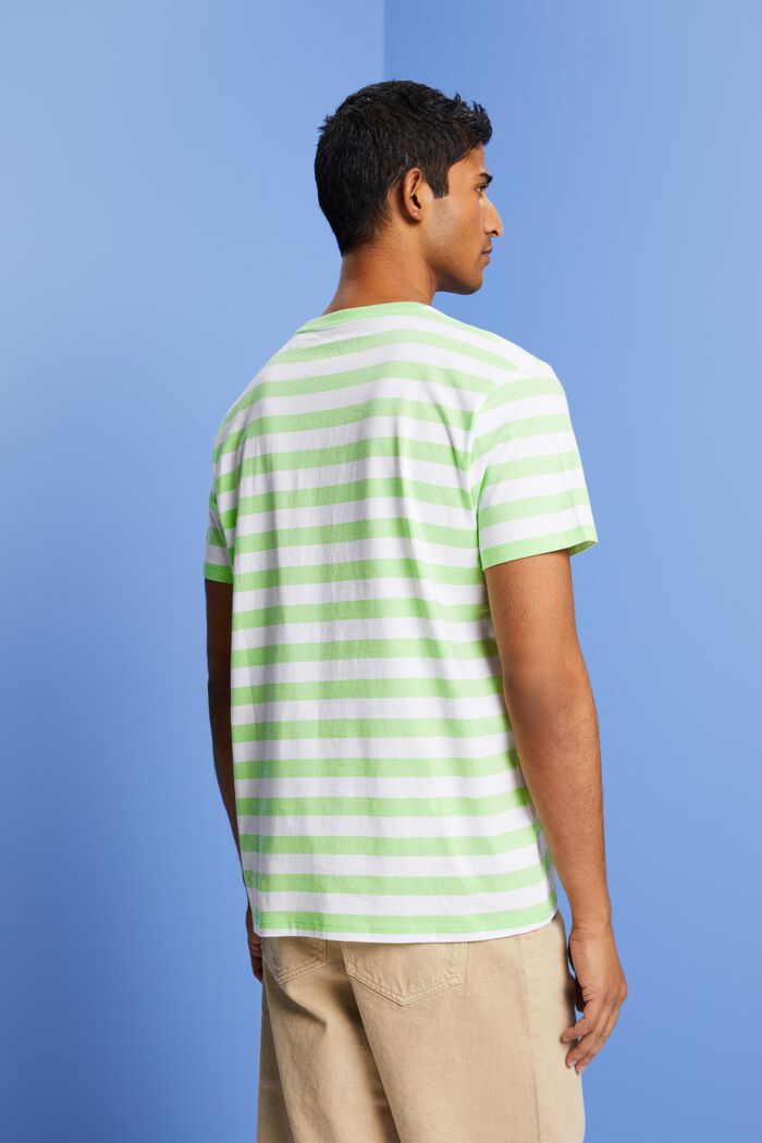 Camiseta de algodón a rayas, CITRUS GREEN, detail image number 3