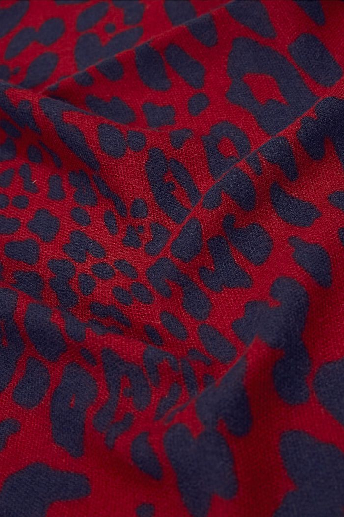Reciclada: bufanda con estampado de leopardo, DARK RED, detail image number 1