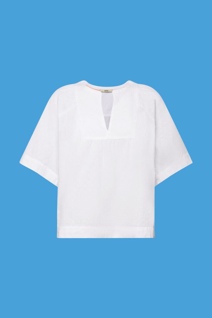 Blusa bordada de algodón, WHITE, detail image number 6
