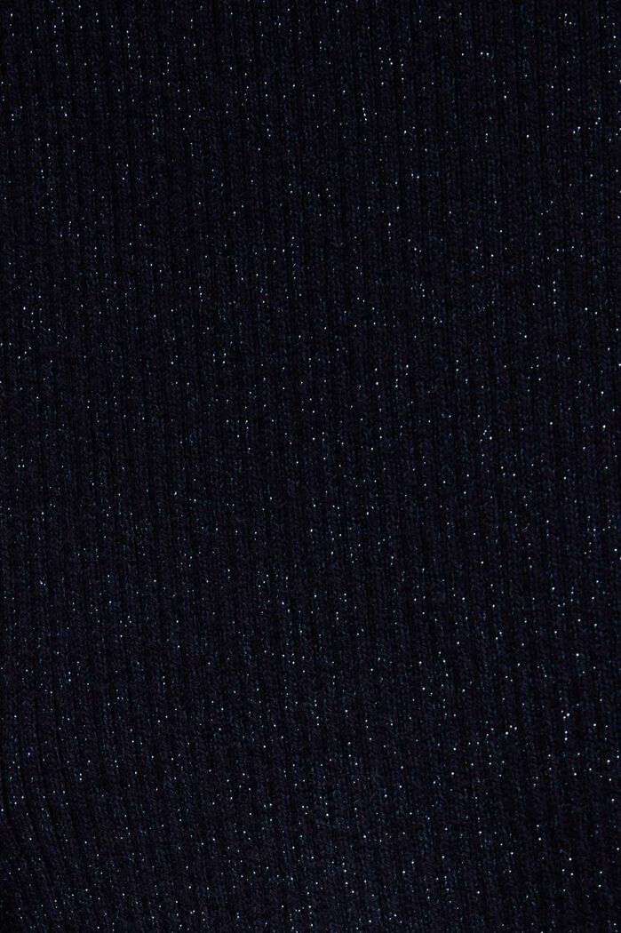 Falda midi acanalada metalizada con cintura cruzada, NAVY, detail image number 4